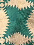 Pineapple Pattern Hand Stitched Quilt in Green & Yellow
