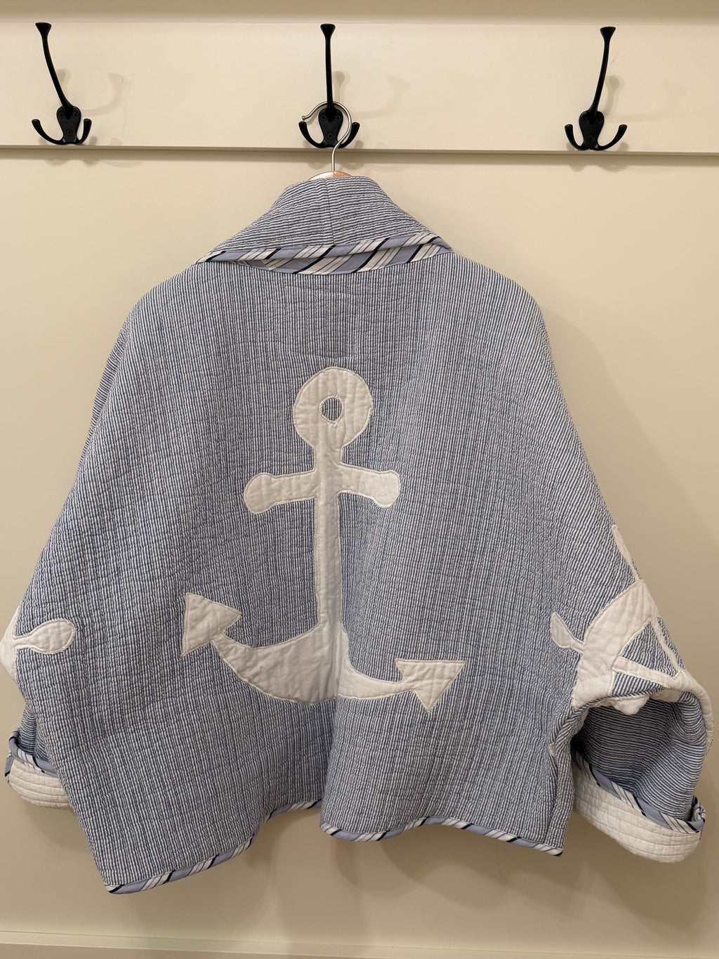 Ship Shapes Appliqué Vintage Quilt Swoop Coat