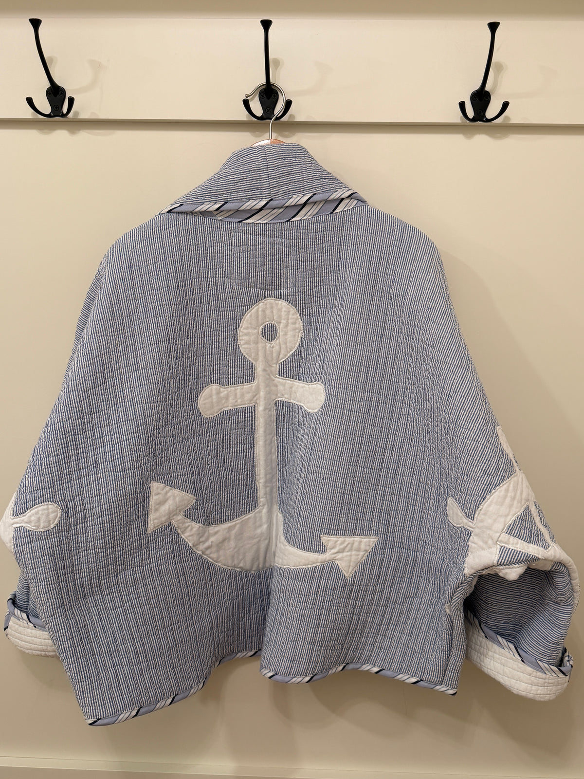 Ship Shapes Appliqué Vintage Quilt Swoop Coat