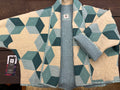 Teal Tumbling Blocks Vintage Quilt Coat