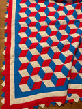 Patriotic Tumbling Blocks Quilt