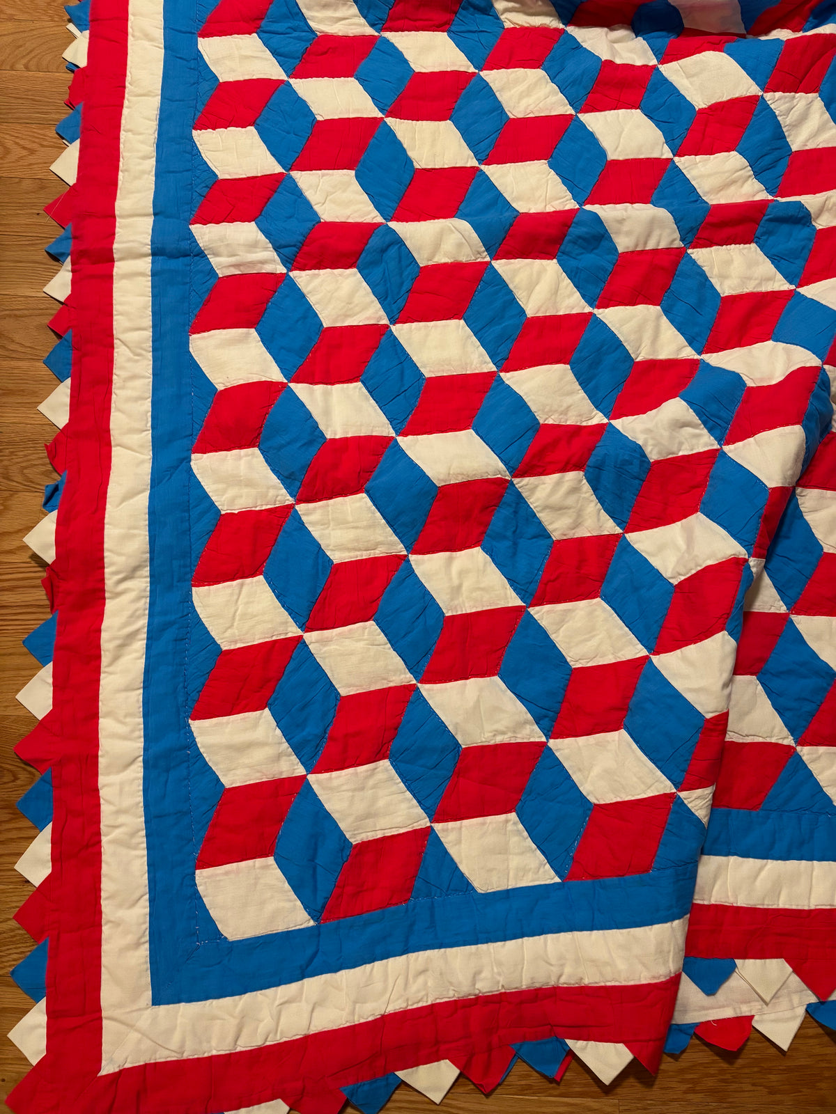Patriotic Tumbling Blocks Quilt