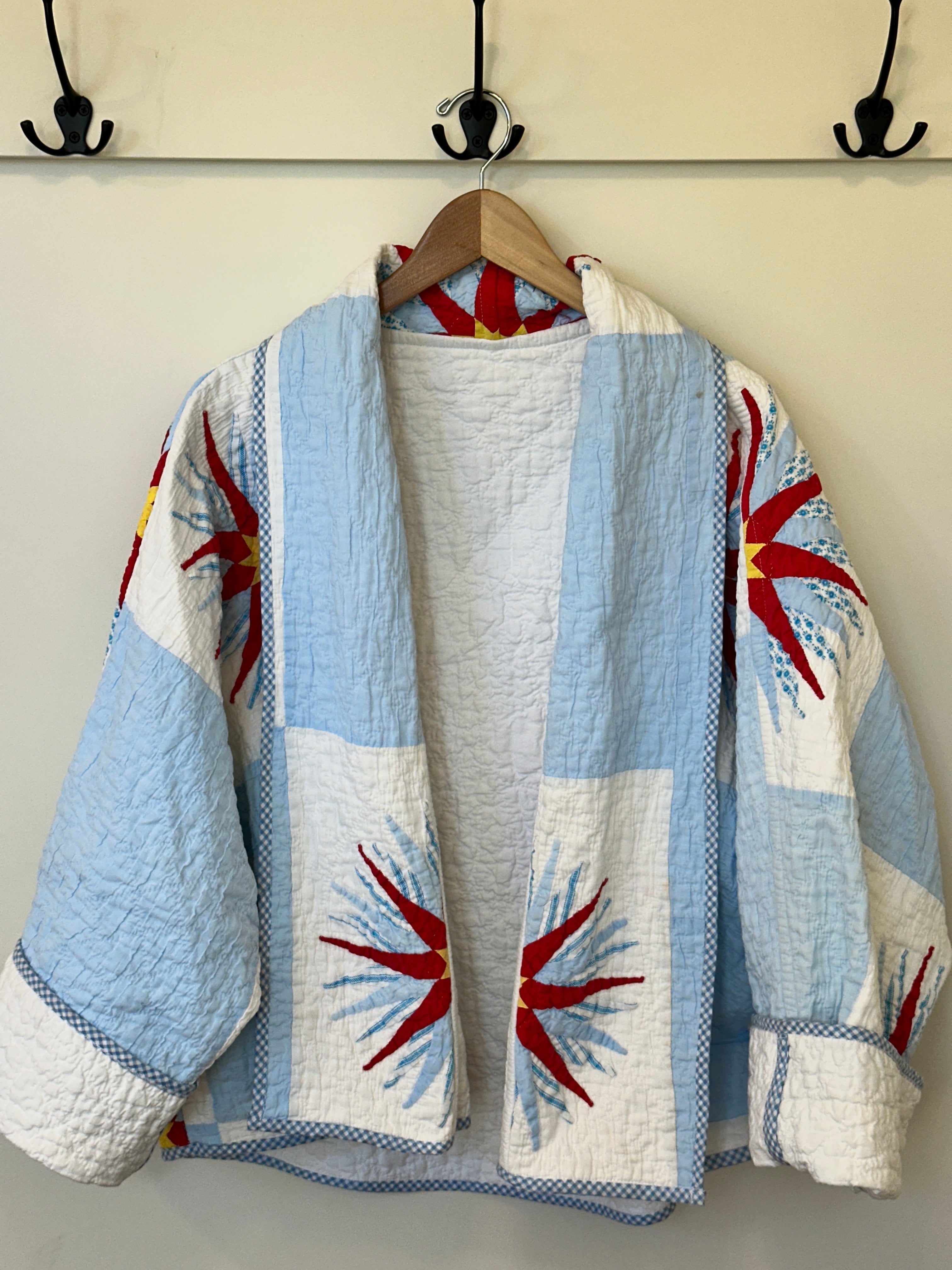 Mariner's Star in Sky Blue Block Quilt Coat
