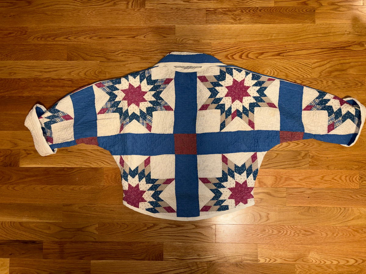 Eight Point Star red/blue Swoop Coat