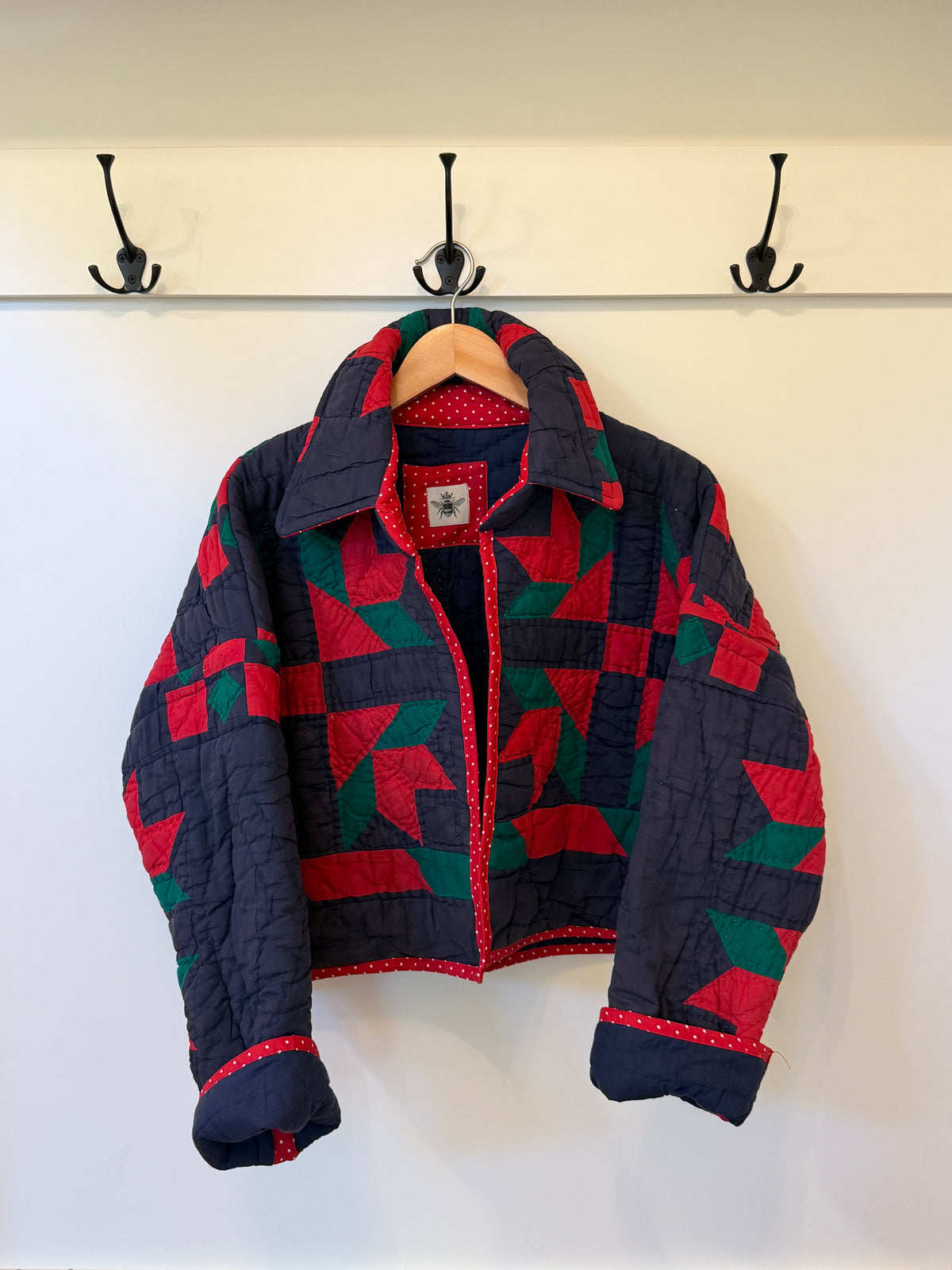 Sapphire Ruby Emerald Vintage Quilt Crop Jacket