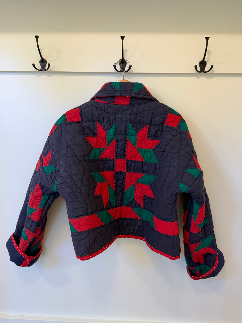 Sapphire Ruby Emerald Vintage Quilt Crop Jacket