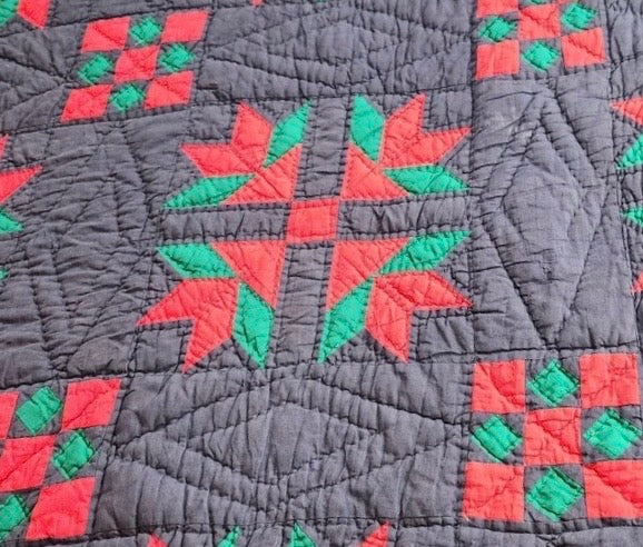 Primitive Pinwheel Vintage Quilt Swoop Coat