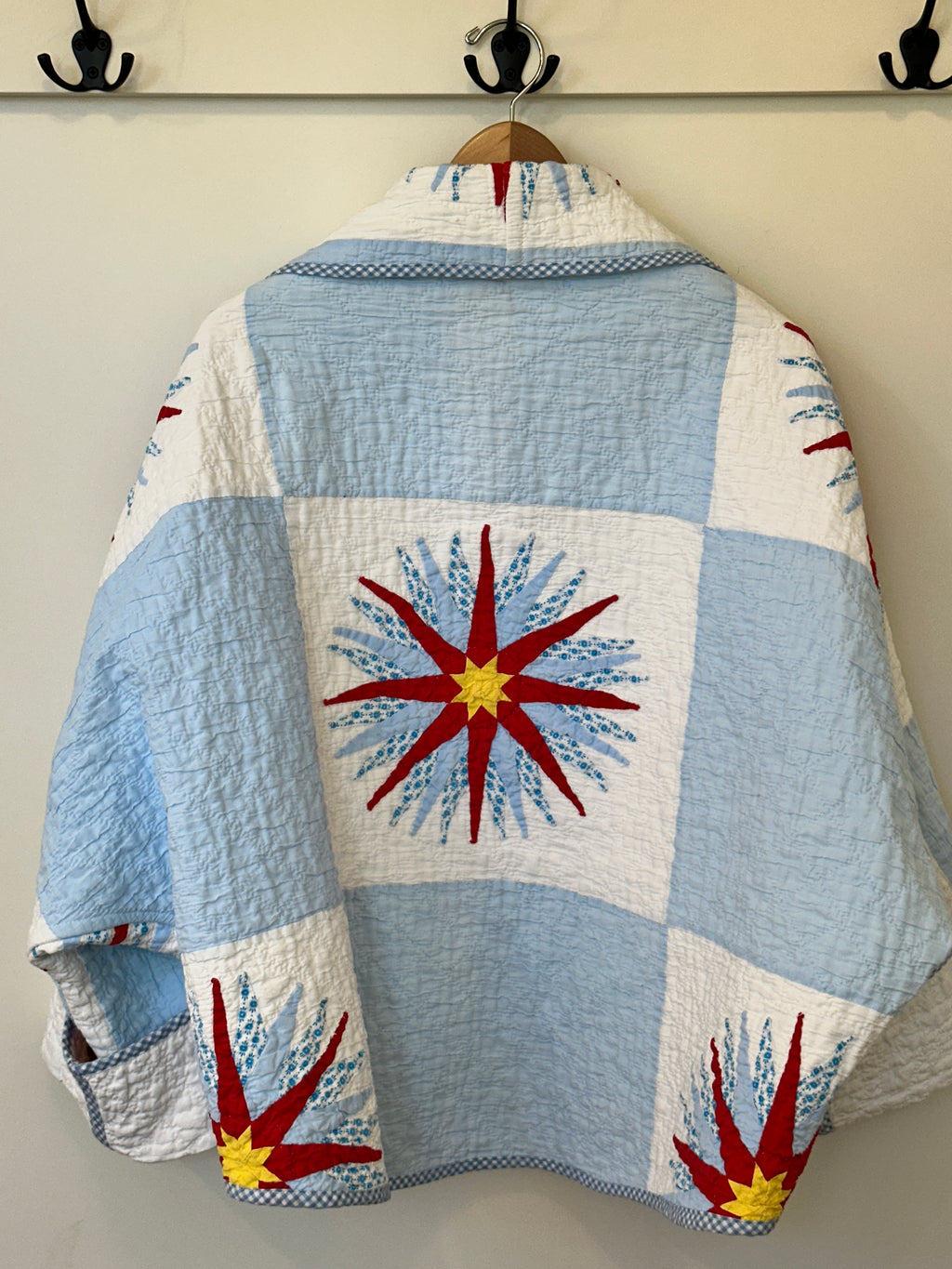 Mariner's Star in Sky Blue Block Quilt Coat