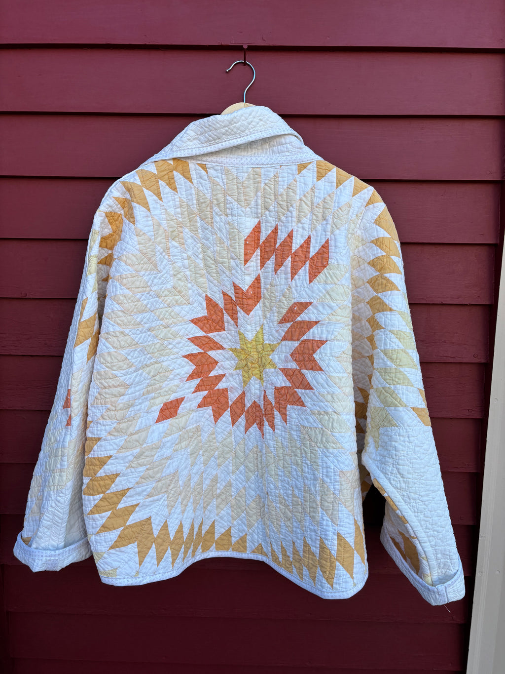 Broken Star Pale Citrus Antique Quilt Swoop Coat