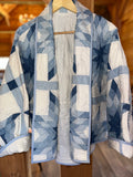 Blue Jean Stars Swoop Vintage Quilt Coat