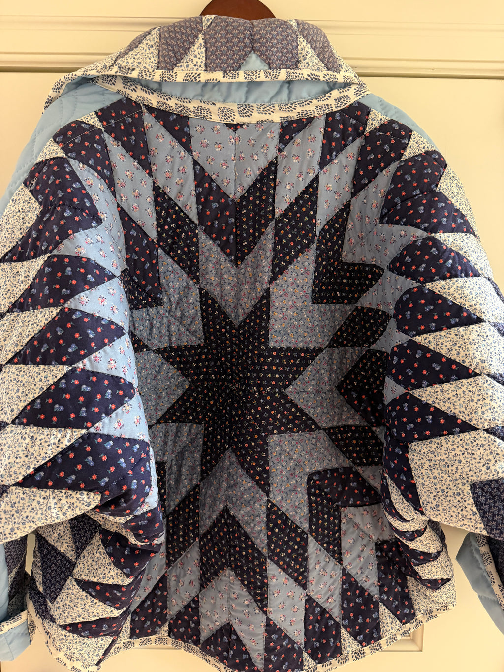 Blue Star Vintage Quilt Swoop Coat