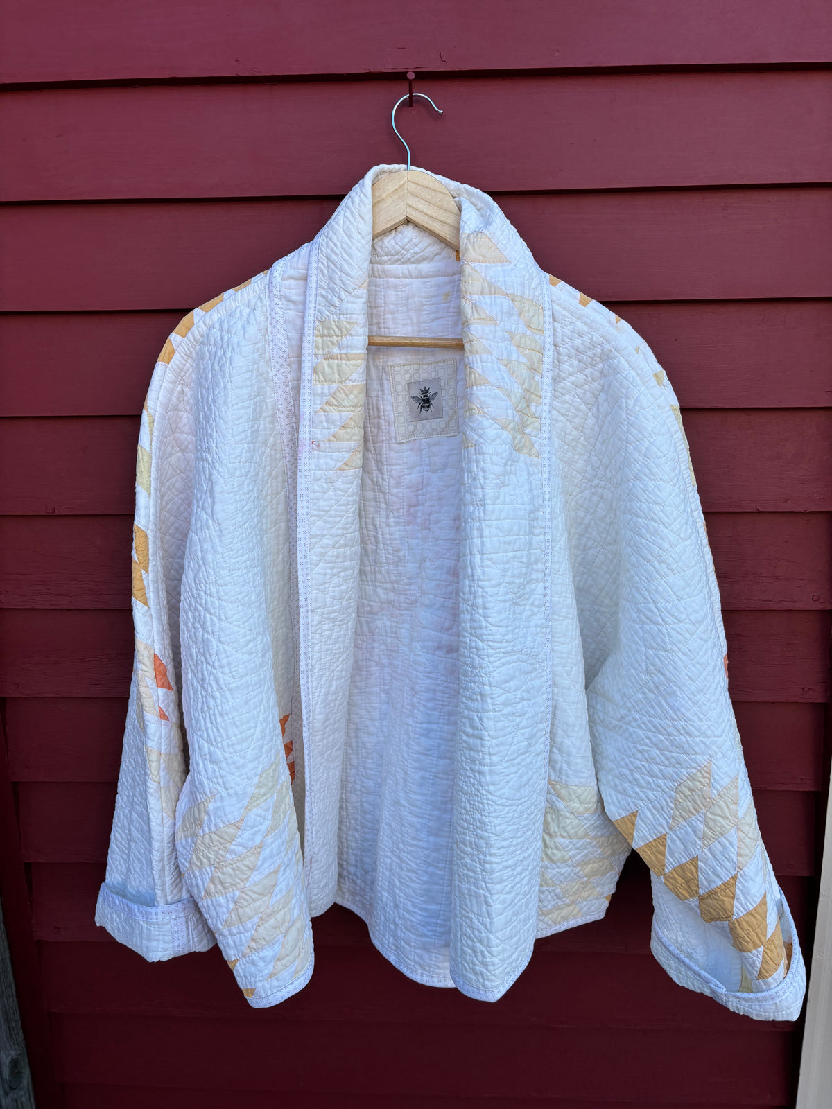 Broken Star Pale Citrus Antique Quilt Swoop Coat
