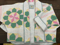 Pink Star in Green Flower Garden Swoop Coat