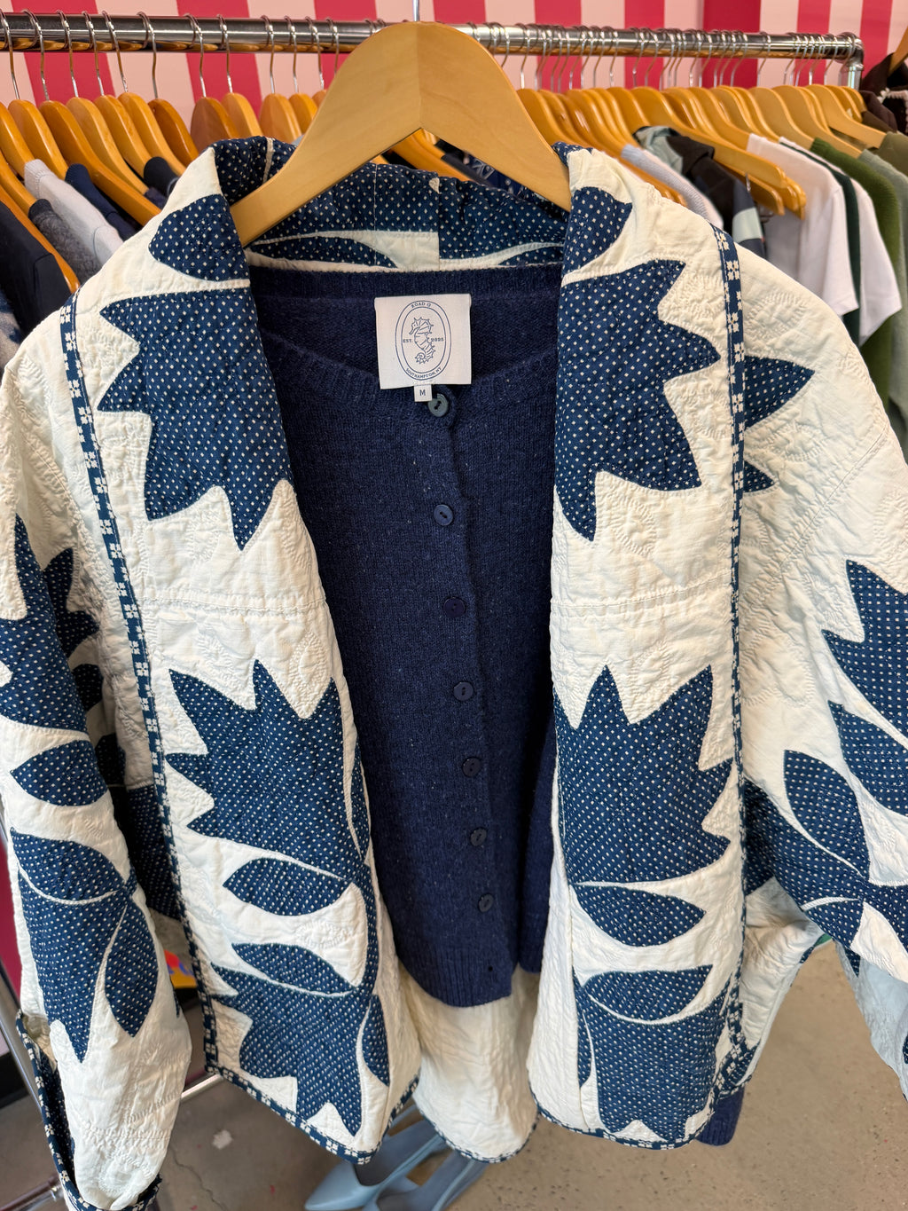 Indigo Oakland Reel Antique Quilt Swoop Coat
