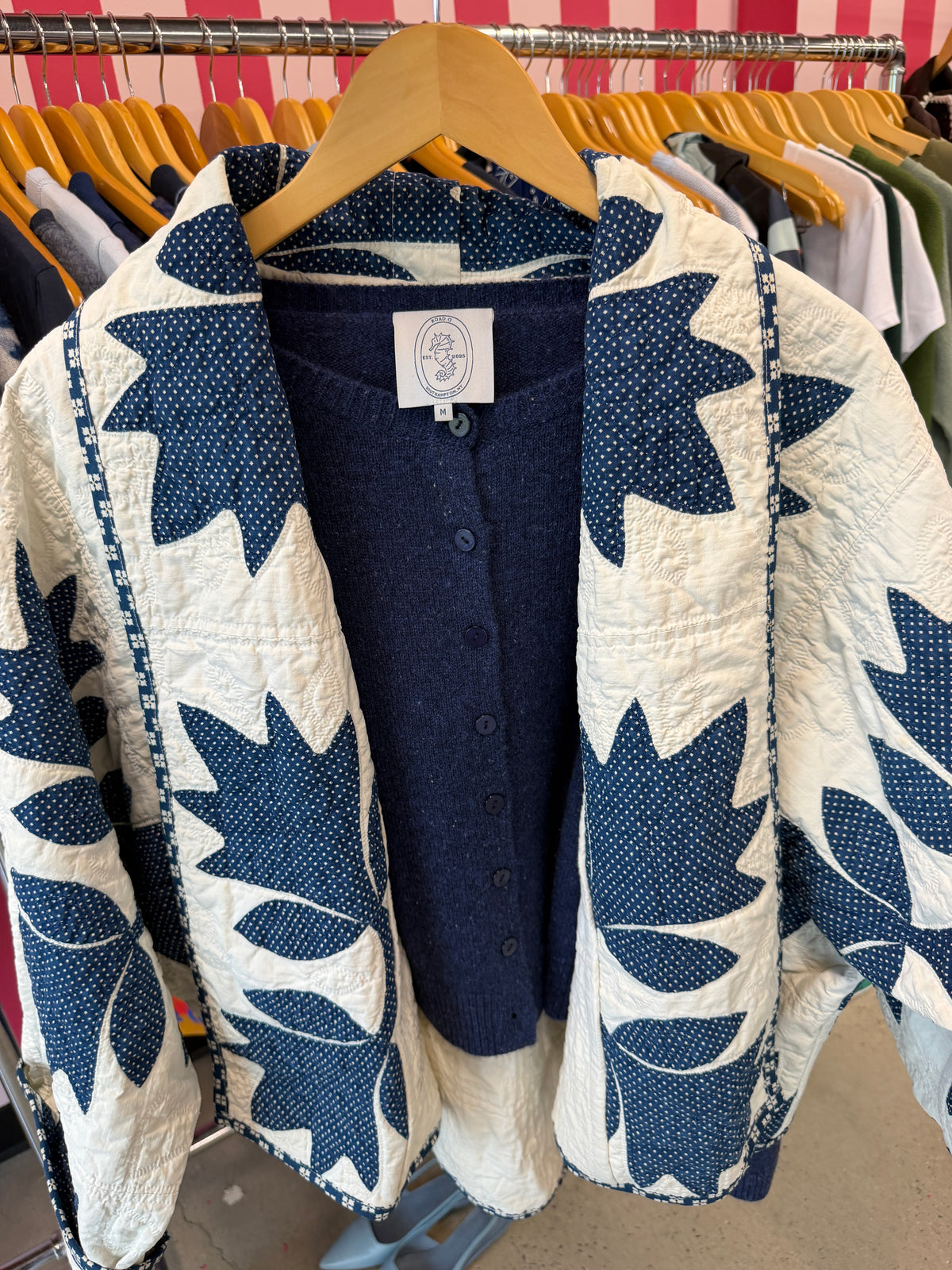 Indigo Oakland Reel Antique Quilt Swoop Coat