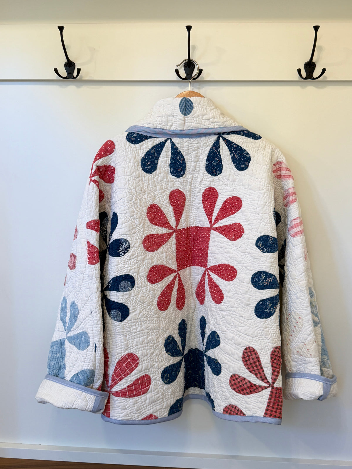 Graphic Honeybee Antique Quilt Swoop Coat