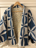 Navy Robbed White Antique Quilt Coat
