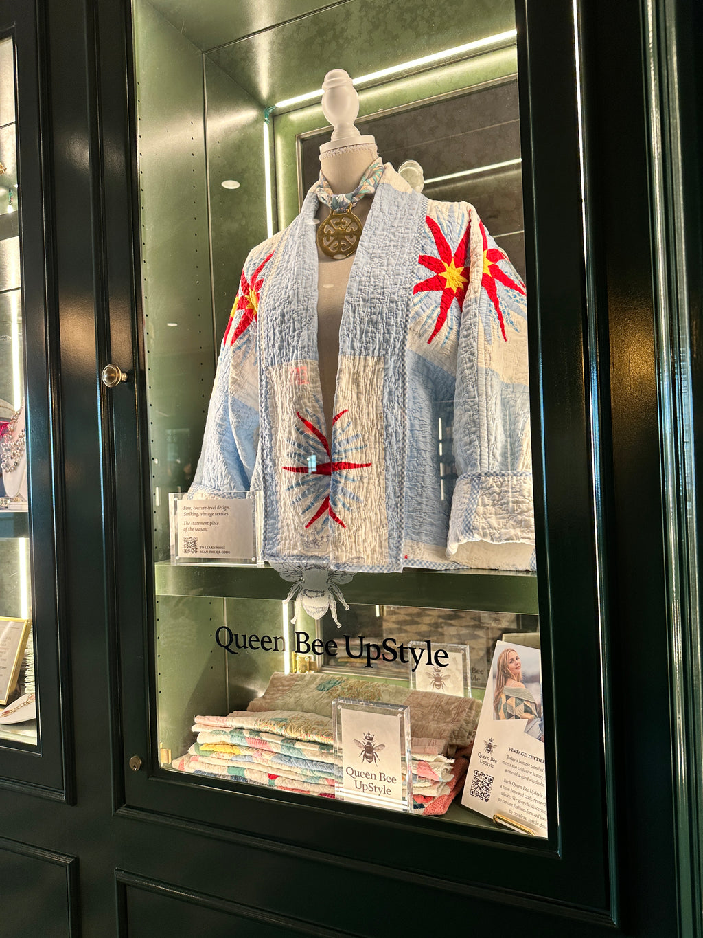 Mariner's Star in Sky Blue Block Quilt Coat