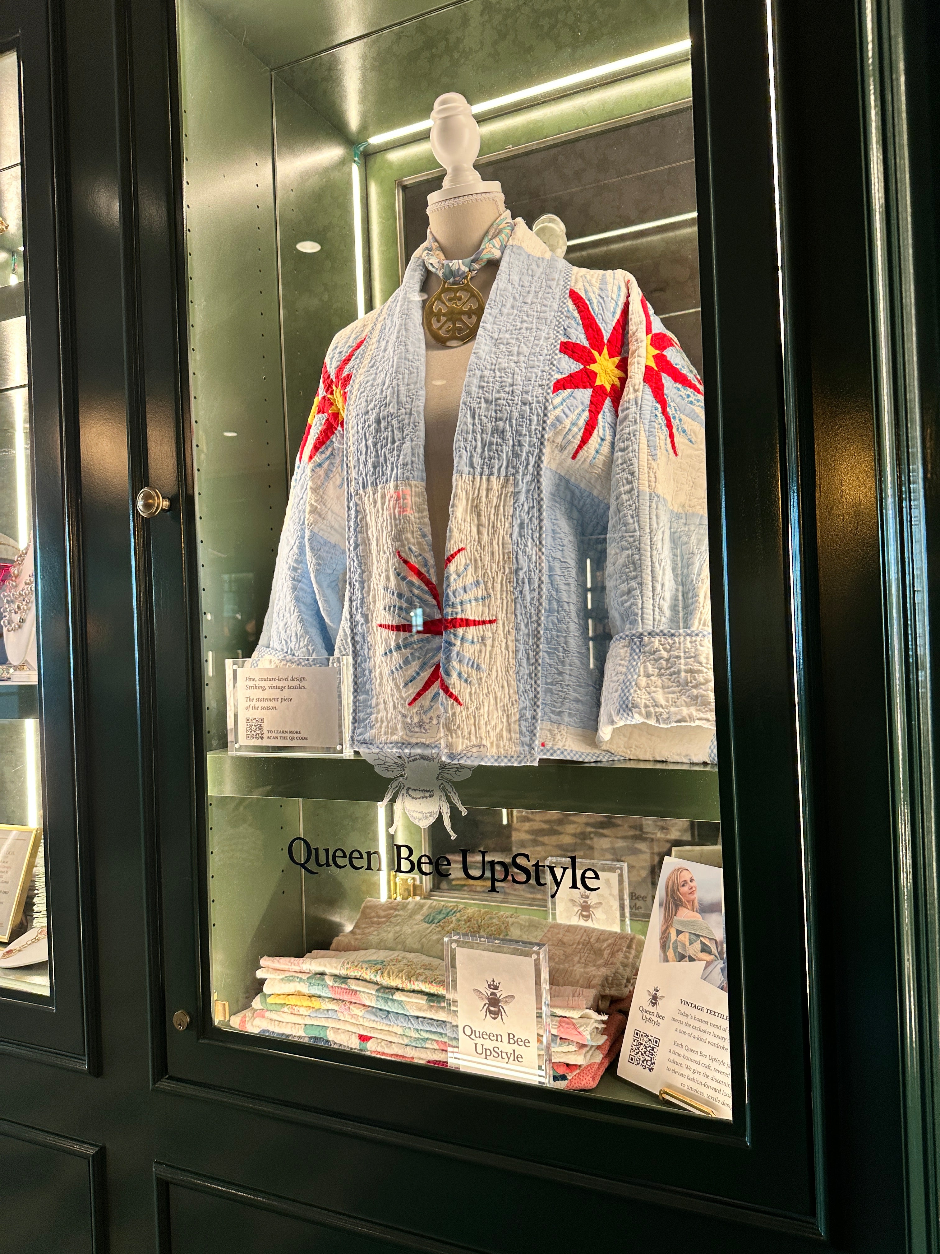 Mariner's Star in Sky Blue Block Quilt Coat
