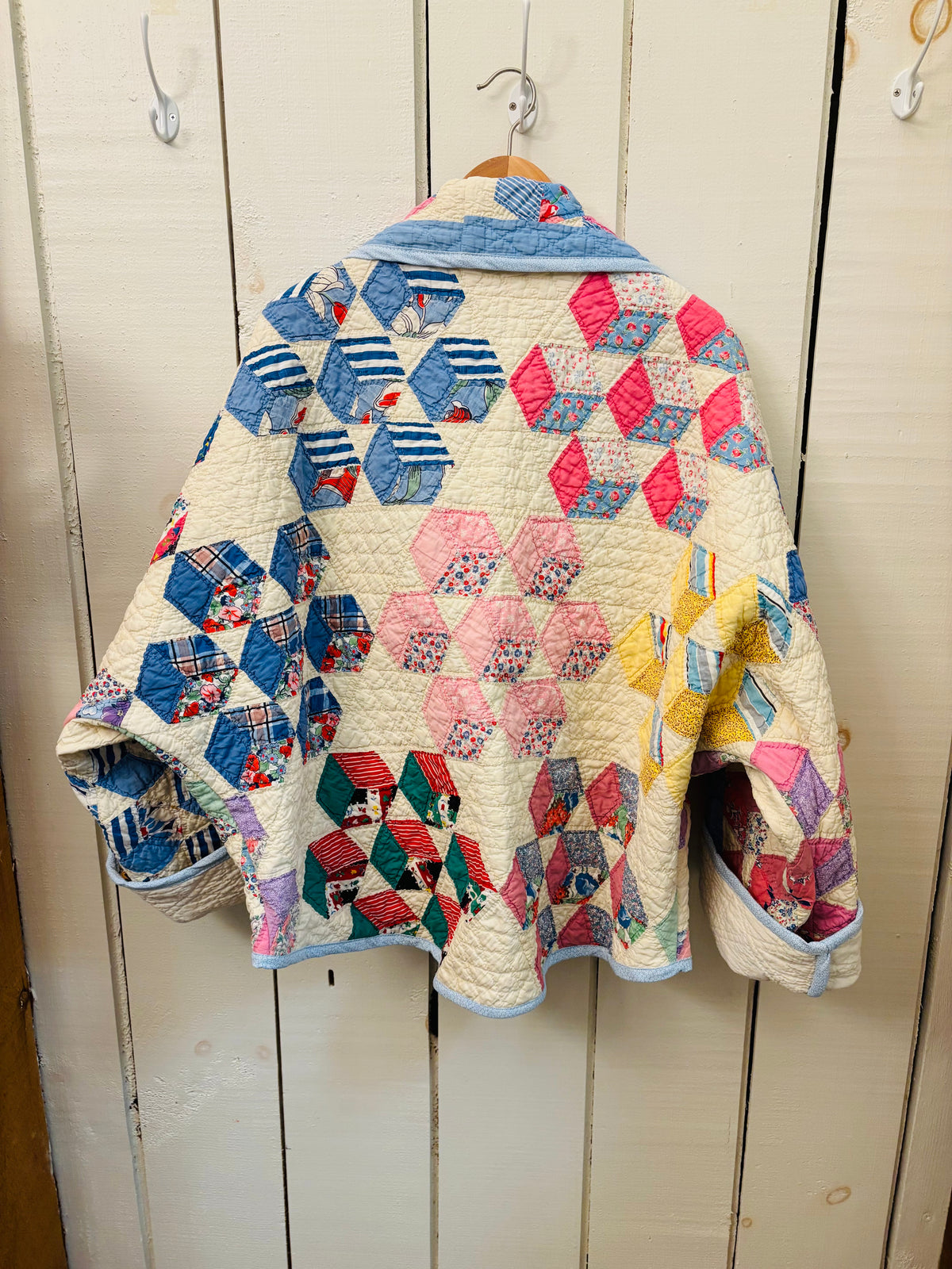 Colorful Tumbling Blocks Quilt Coat
