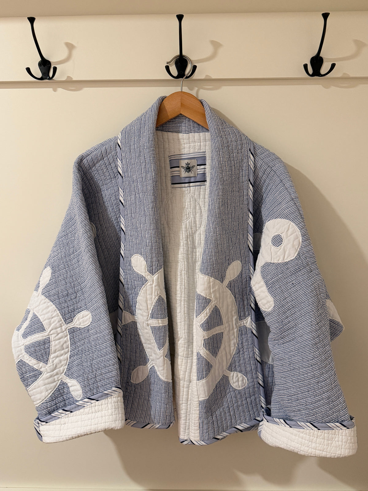 Ship Shapes Appliqué Vintage Quilt Swoop Coat