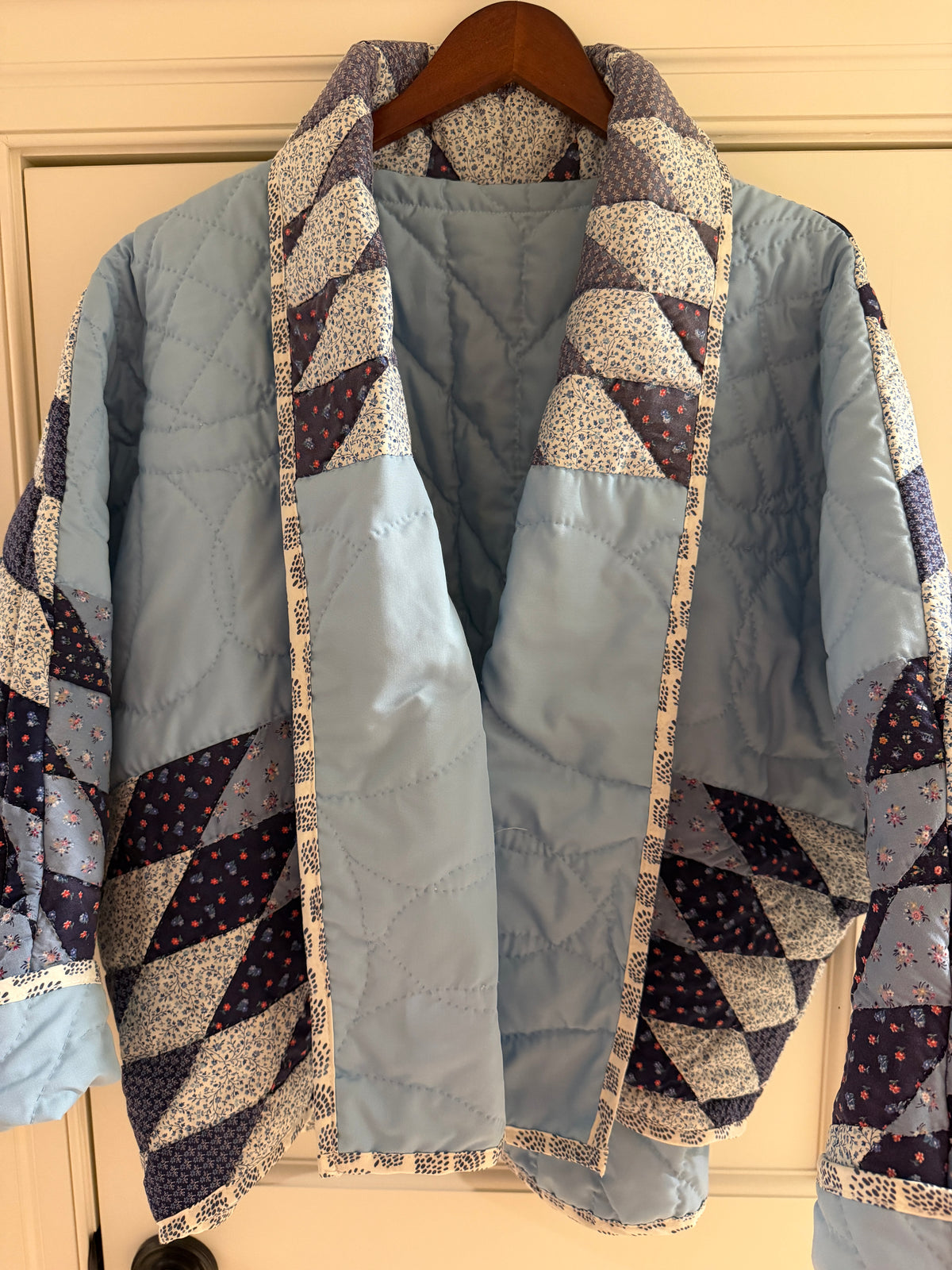 Blue Star Vintage Quilt Swoop Coat