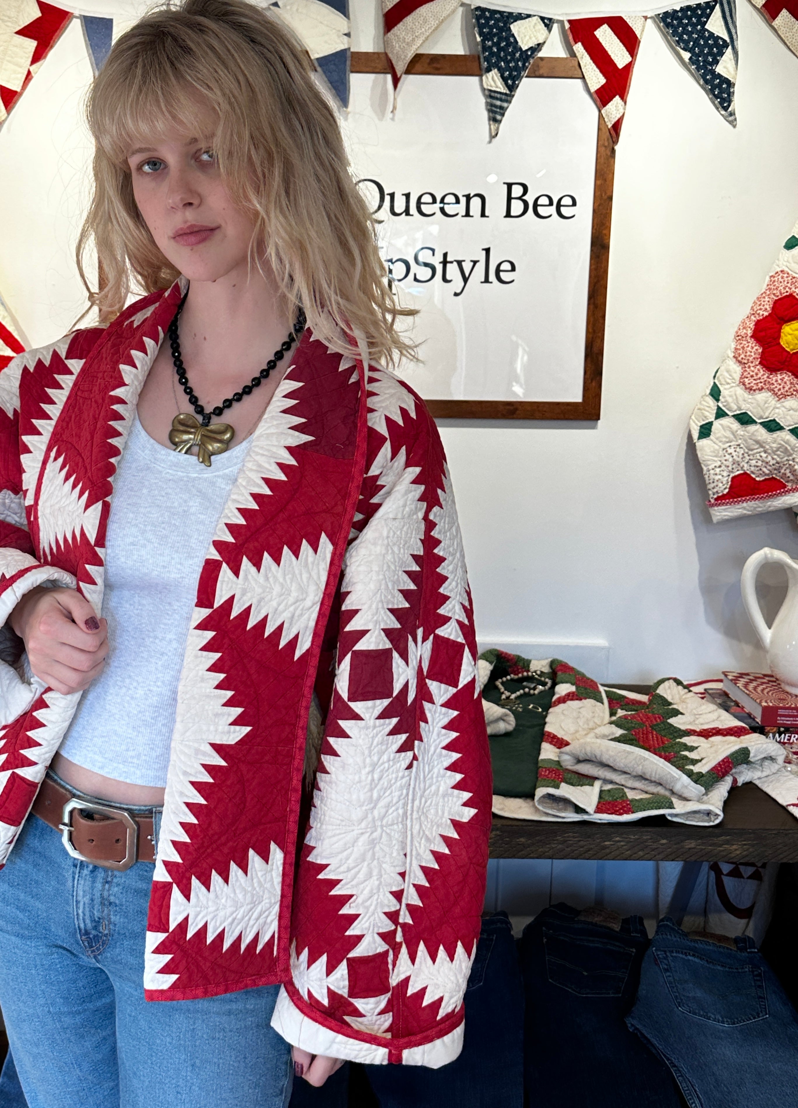 Deep Red Pinecone Swoop