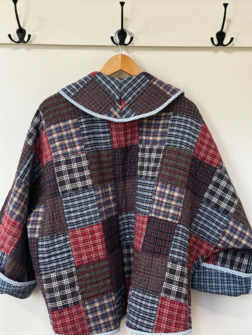Dad's Plaids Vintage Quilt Swoop Coat