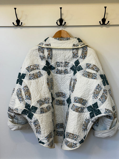 Pine Green & White Double Wedding Ring