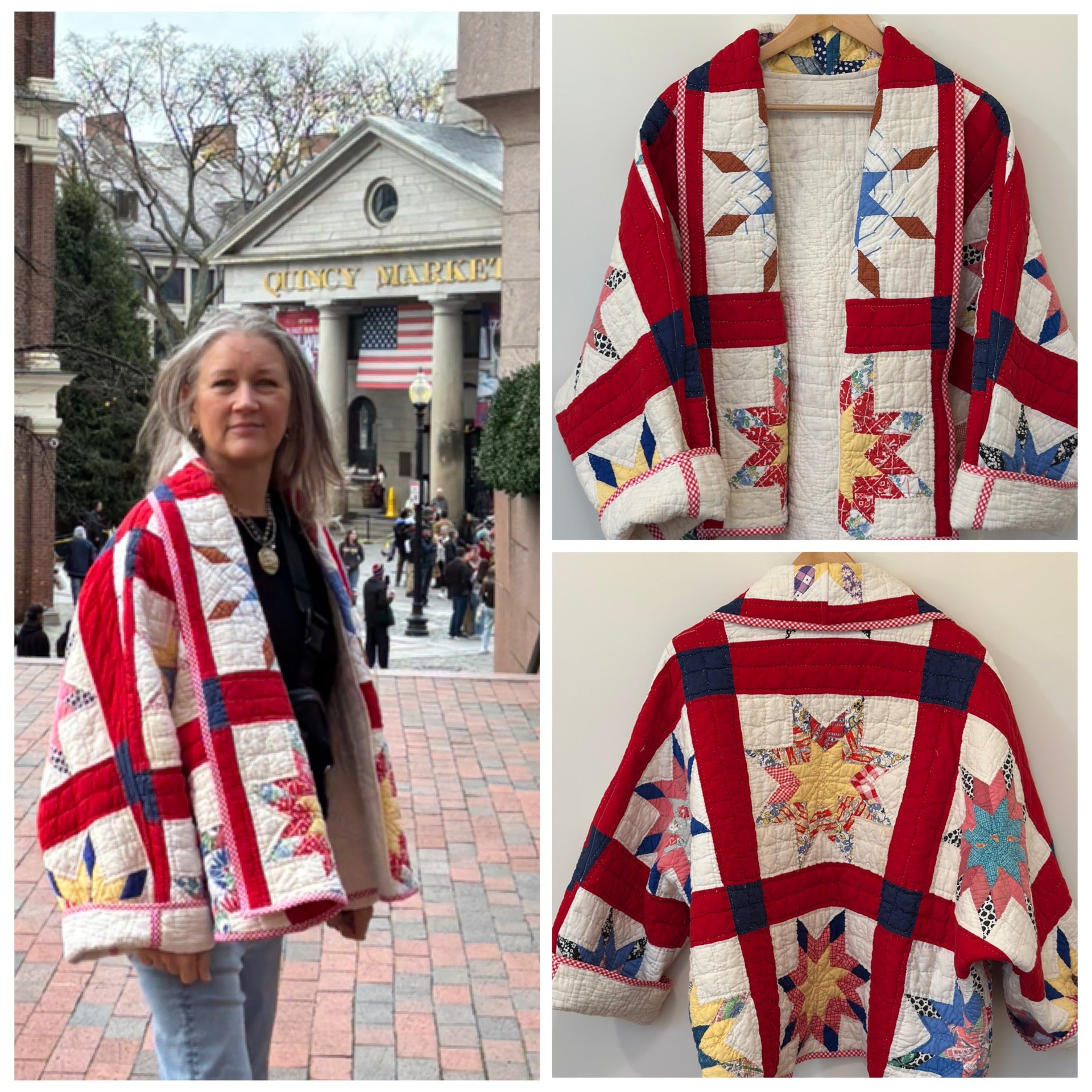 8 Point Stars Antique Quilt Coat