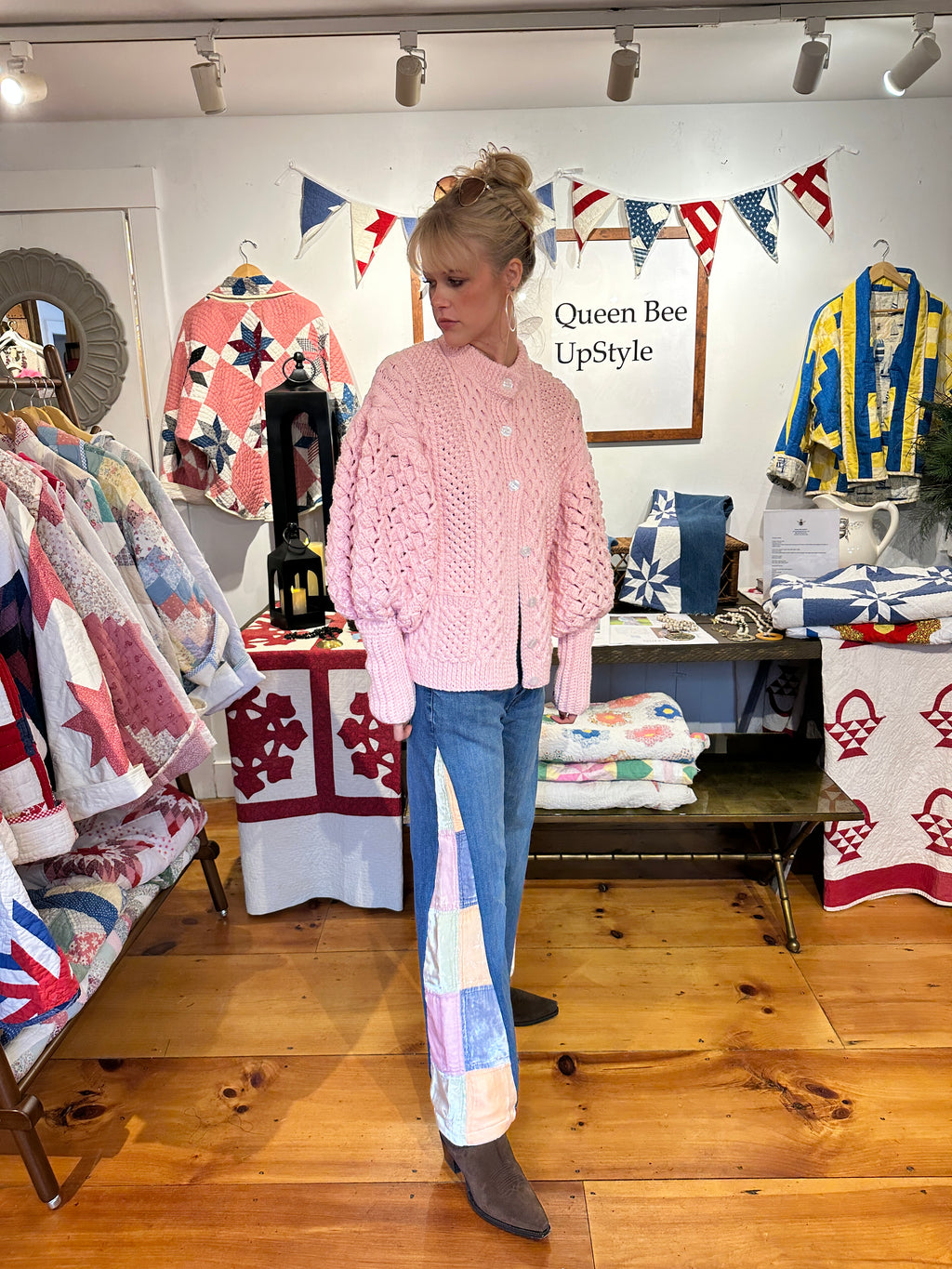 Victorian Style Velvet Hip Flare Jeans