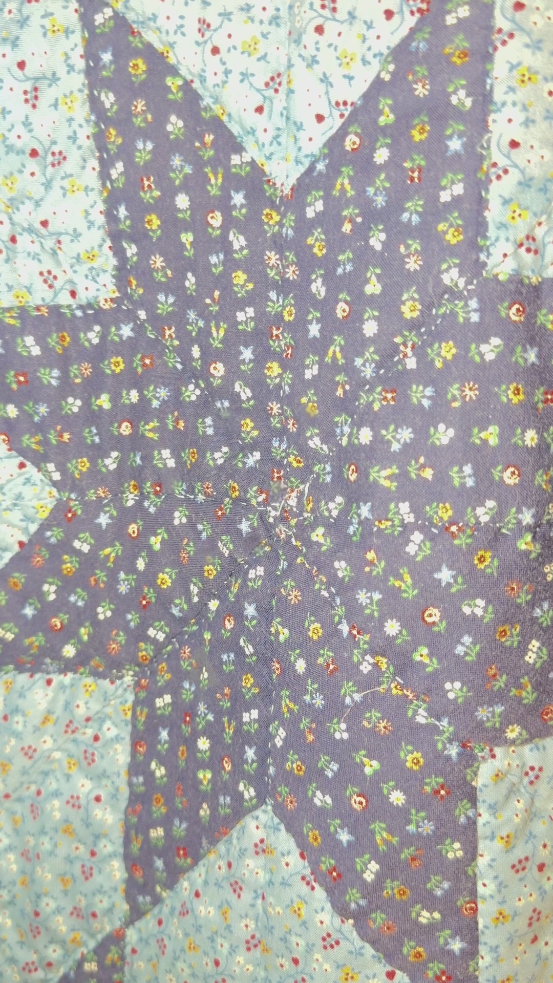 Blue Star Vintage Quilt Swoop Coat