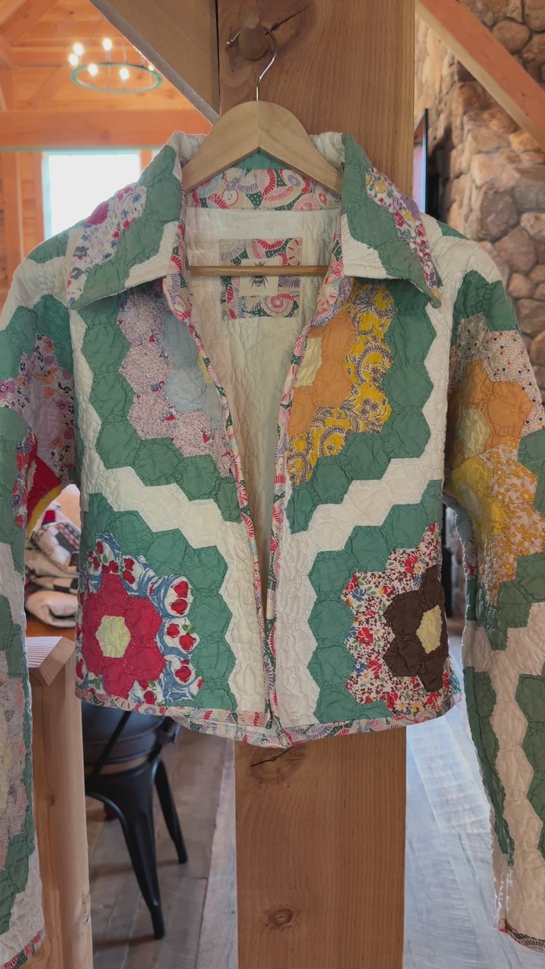 Grandma's Green Garden Crop Jacket